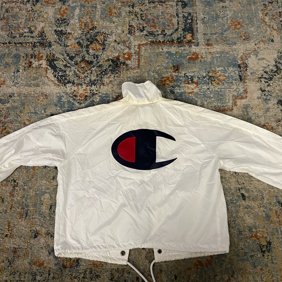 white champion button up windbreaker - Picture 2 of 4